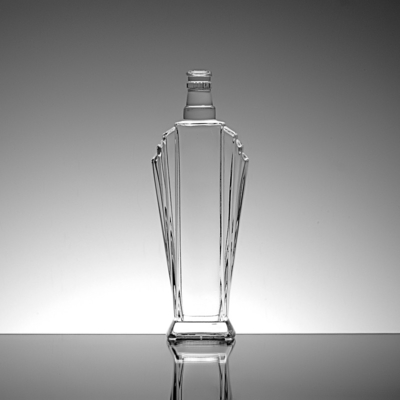 Bouteille en verre à bouchon rond pour 550 ml 700 ml 750 ml de vodka gin rum en forme de cylindre