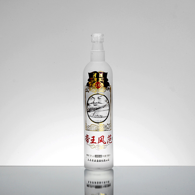 Bouteille en verre à bouchon rond pour 550 ml 700 ml 750 ml de vodka gin rum en forme de cylindre