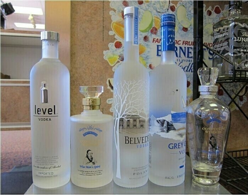 Bouteille en verre électroplaté pour alcool alcool whisky tequila vodka 350 ml 500 ml 750 ml