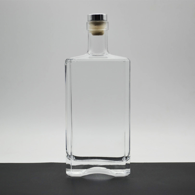 Bouteille en verre gravé pour le whisky 750 ml Bouteille électroplatée carré Super verre de silex