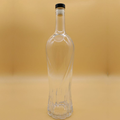 Logo décal personnalisé 350ml 500ml 700ml 750ml 1000ml Bouteille en verre pour le rhum Vodka Whisky Gin