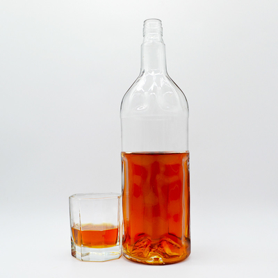750 ml bouteille en verre personnalisée pour les spiritueux Bouteille de tequila transparente de forme irrégulière