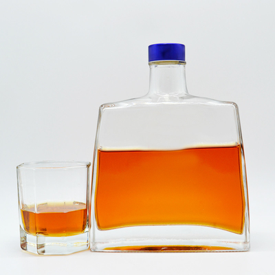 750 ml bouteille en verre personnalisée pour les spiritueux Bouteille de tequila transparente de forme irrégulière