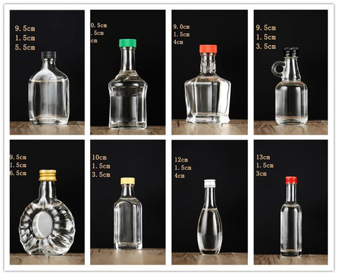 Bouteilles d'alcool en mini-verre à spray de whisky vide avec un matériau en verre Super Flint