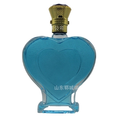 Bouteille en verre blanc cristallin pour boissons de design élégant 500 ml 750 ml Vodka Whiskey Brandy