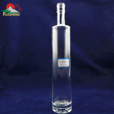 Matériau en verre à haute silex 750 ml Bouteille en verre en forme de cylindre pour alcool liquide