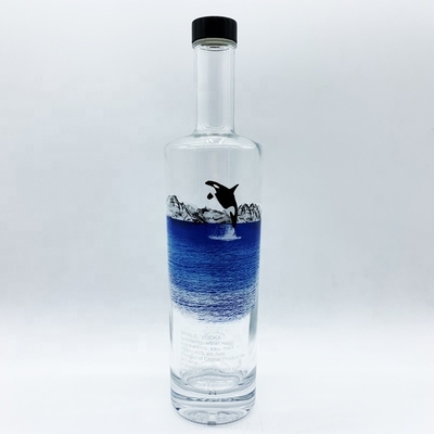 375ml 500ml 700ml 750ml Bouteille de vodka décorative personnalisée avec bouchon en liège d'OEM/ODM