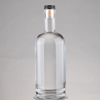 Flint Vodka Whisky Cap à liège 750 ml Bouteille de whisky en verre avec matériau à base de liège