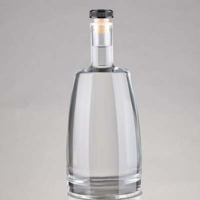 Flint Vodka Whisky Cap à liège 750 ml Bouteille de whisky en verre avec matériau à base de liège