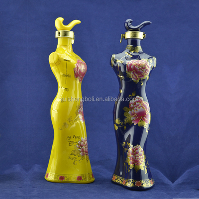 Bouteille de tequila en forme de femme transparente Bouteilles en verre uniques pour bars et restaurants
