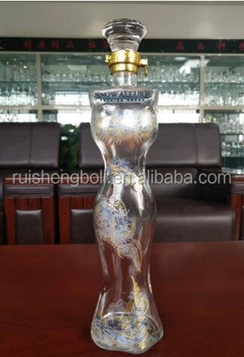 Bouteille de tequila en forme de femme transparente Bouteilles en verre uniques pour bars et restaurants