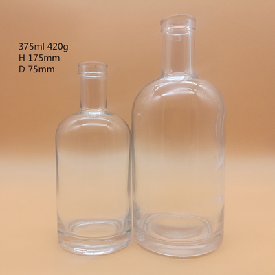 750 ml de bouteilles d'alcool super-frites claires et vides avec poids/hauteur personnalisé