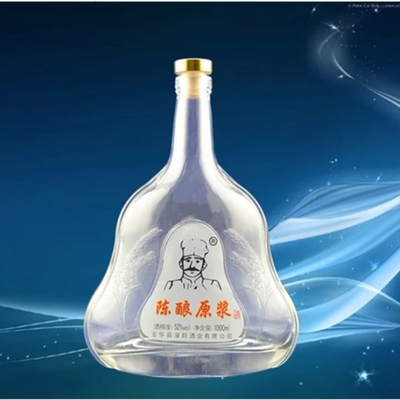 750 ml bouteilles en verre en forme de guitare pour le cognac Vodeka vin peint en couleur et durable