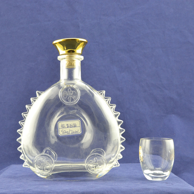 Bouteilles de verre de super-friture certifiées ISO14001 pour la fabrication de XO/brandy/whisky/vodka