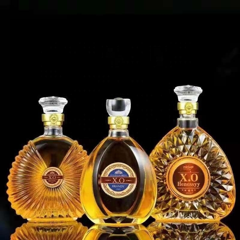 Bouteille en verre à écran personnalisée pour le brandy de luxe, le rhum, le whisky et la vodka 500 750 ml
