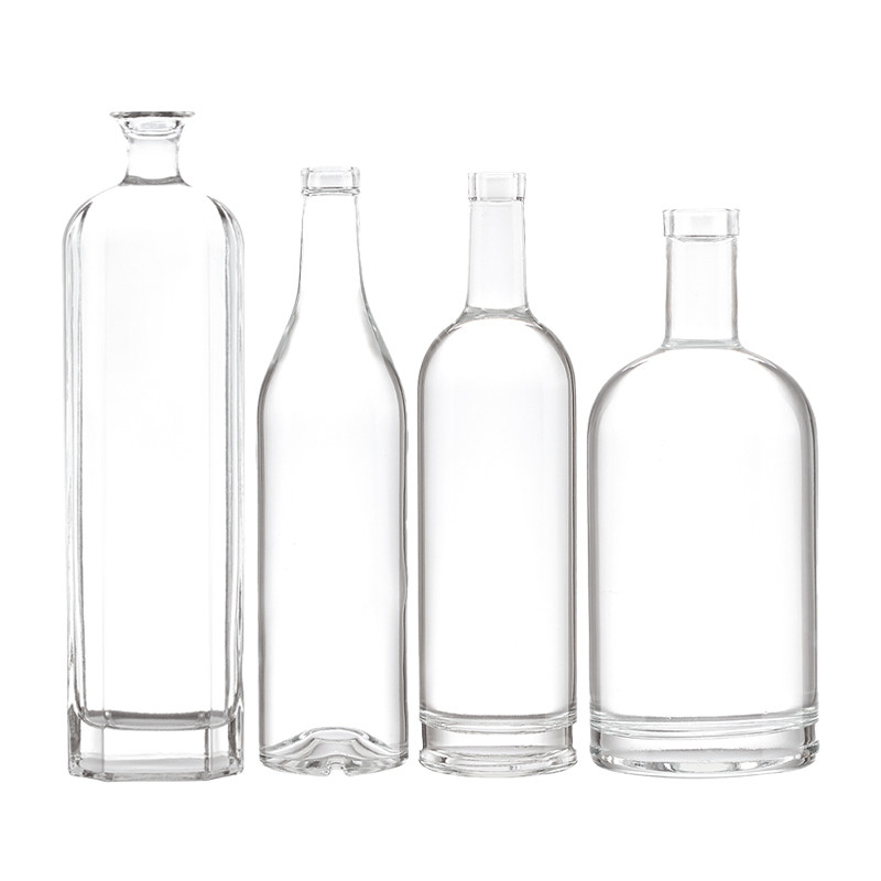 Bouteille en verre transparent de 100 ml 375 ml 500 ml 700 ml 750 ml en forme personnalisée pour les boissons énergisantes