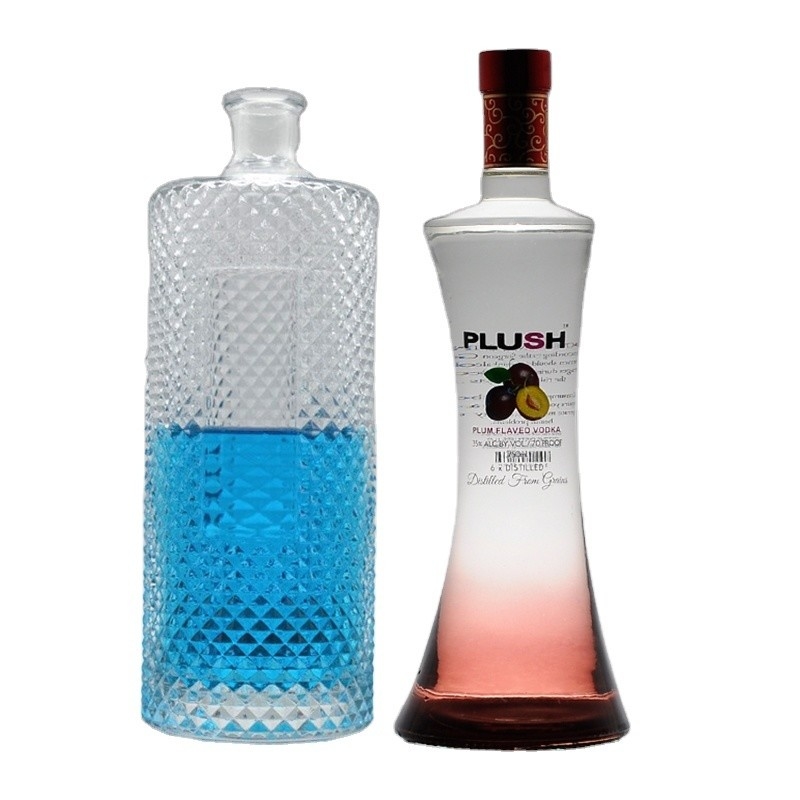 Matériau en verre Super Flint 750 ml Vodka Spirit Gin Rum Bouteille en verre à liqueur avec liège