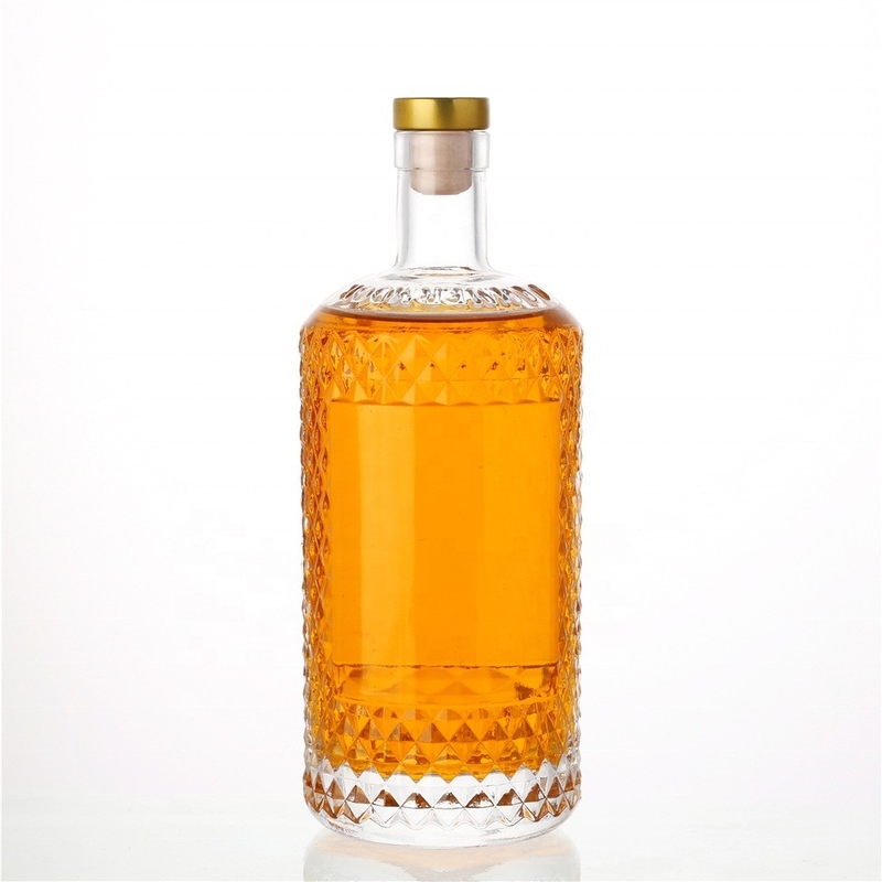 Bouteilles en verre gris ambre 375 ml 500 ml 750 ml pour la vodka Gin et les spiritueux