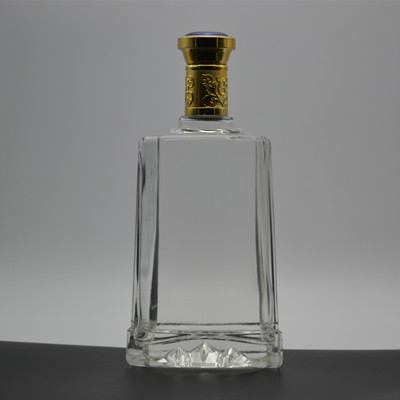 Bouteilles en verre transparent glacé avec capuchon à vis pour le vin et le cognac peintes en couleur OEM