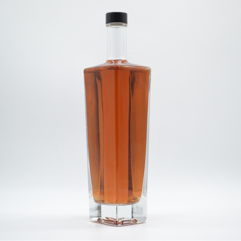 Graver la forme de la mode Super Flint Brandy Spirits vide Liquore blanc xo Bouteille de verre carré