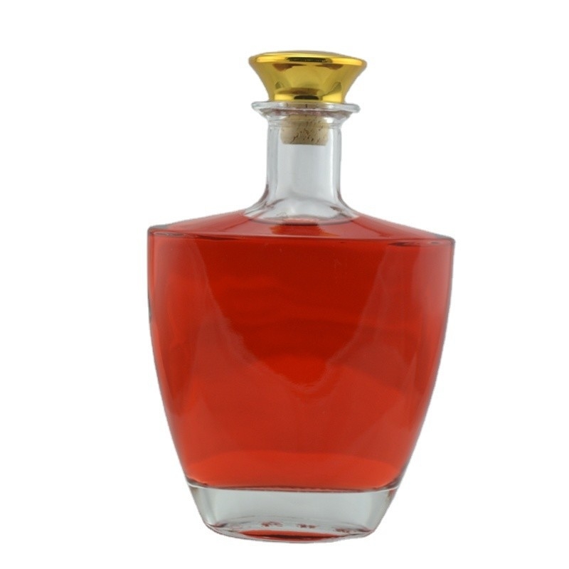 Huile d'olive blanche Tequila Whiskey Alcool Bouteille de vodka en forme de V avec bouchon à vis