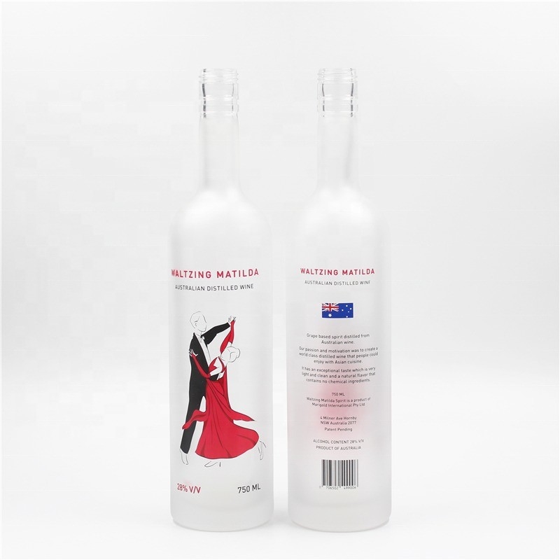 Bouteille en verre personnalisée de 700 ml pour le gin, le rhum, le whisky, la vodka et plus