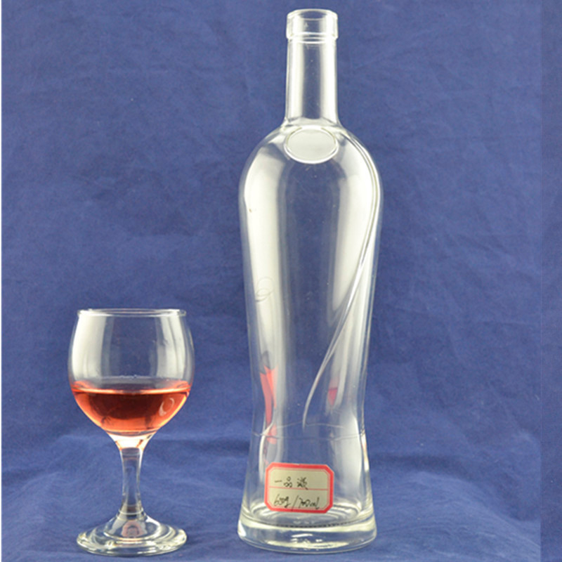 Matériau du collier Super Flint Matériau de 700 ml vide Alcool clair Rum Whisky Spirit Vodka Bouteille en verre pour alcool