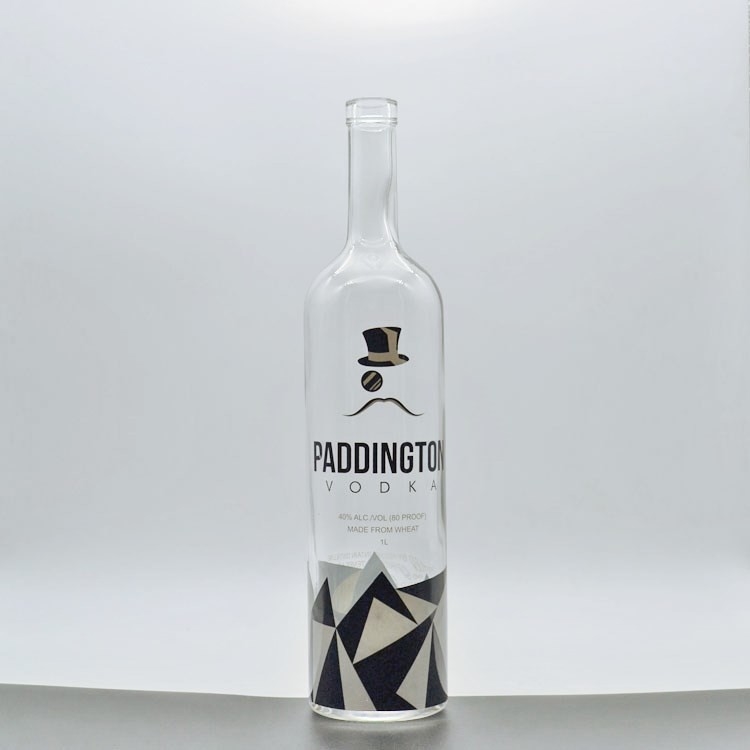 Bouteille de liège en verre Super Flint de 75 cl pour liqueur d'huile d'olive en forme personnalisée et alcools de gin de 500 ml