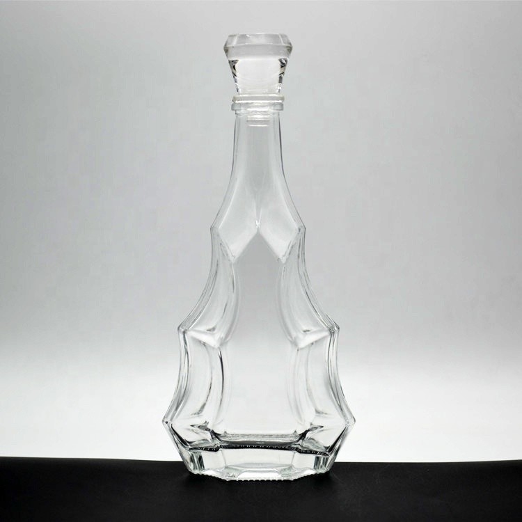 375 ml 700 ml 2 litres Bouteille en verre bleu carré pour l'impression Alcool Liquore Vodka Rum Gin