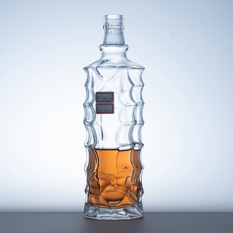 Bouteille en verre de matériau super-flinte acceptable pour les boissons alcoolisées sur mesure