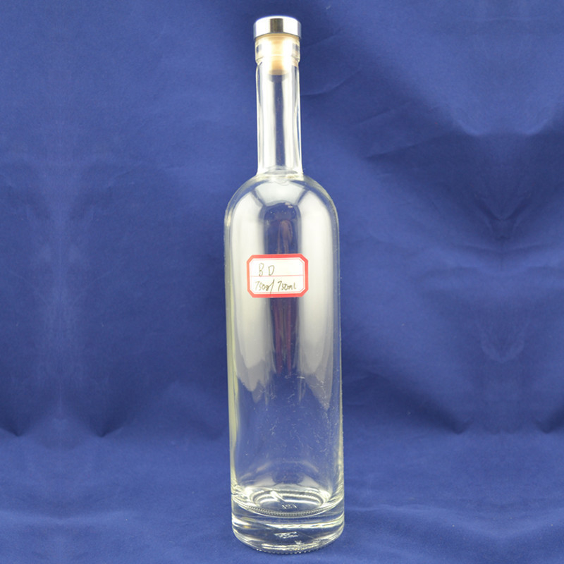 Bouteille de verre Super Flint 750 ml pour le liège à fond épais et la conception personnalisée de boissons alcoolisées
