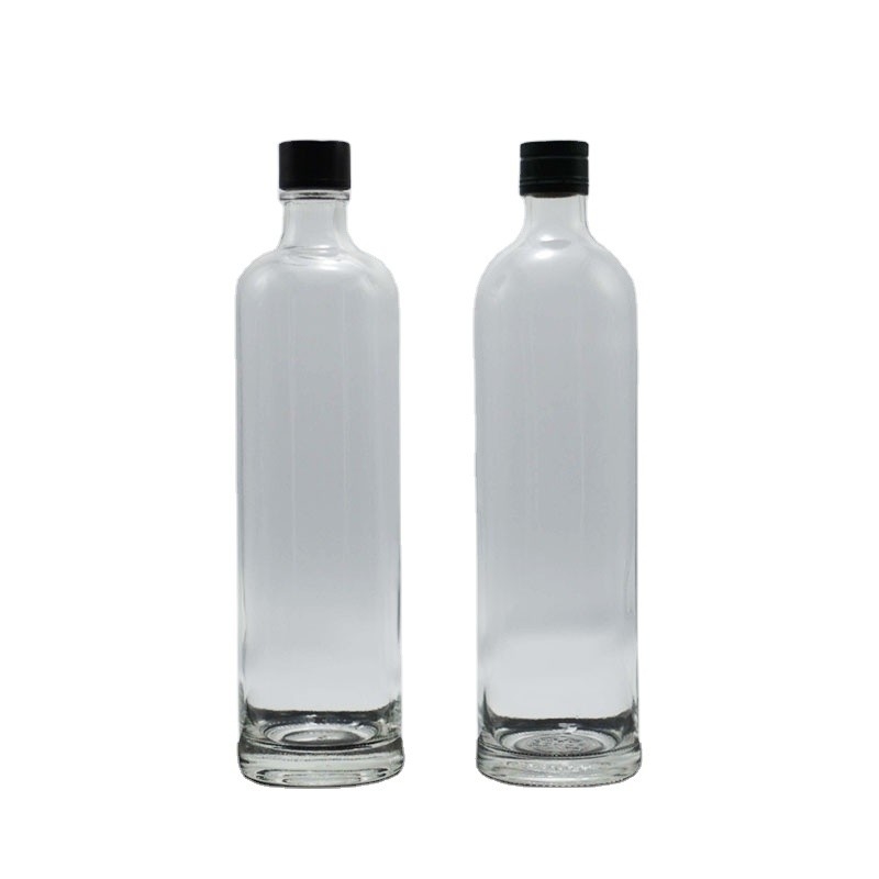 Conditions FOB Bouteille d'eau en verre Super Flint avec bouchon et surface décale 750 ml 1000 ml