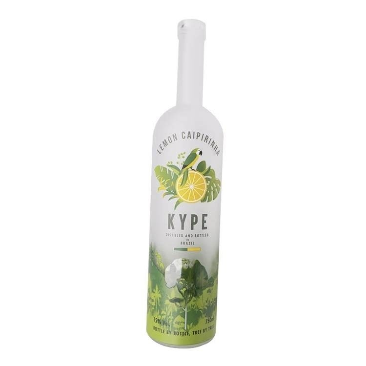 500 ml de sérigraphie personnalisée couronne glacée royal whisky vodka gin bouteilles en verre avec liège