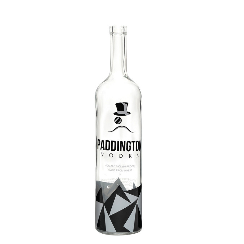 Bouteille en verre de vodka transparente et vide de 700 ml, à tissu de liège, pour les boissons alcoolisées