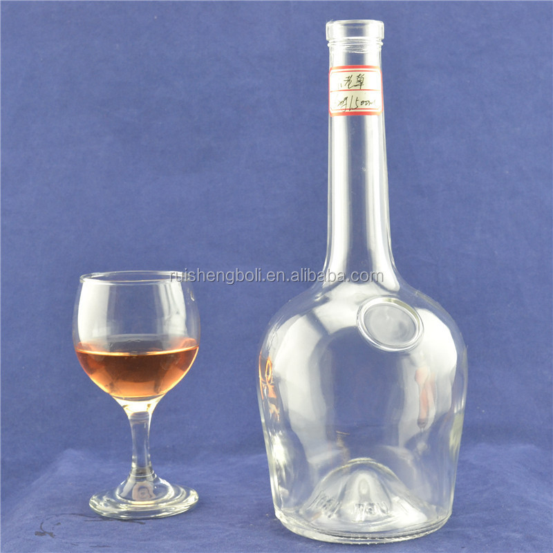 Bouteille en verre de silex de taille personnalisée pour la surface décolorée et le matériau cristallin du limoncello