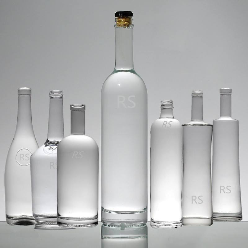 Bouteille en verre électroplaté pour alcool alcool whisky tequila vodka 350 ml 500 ml 750 ml