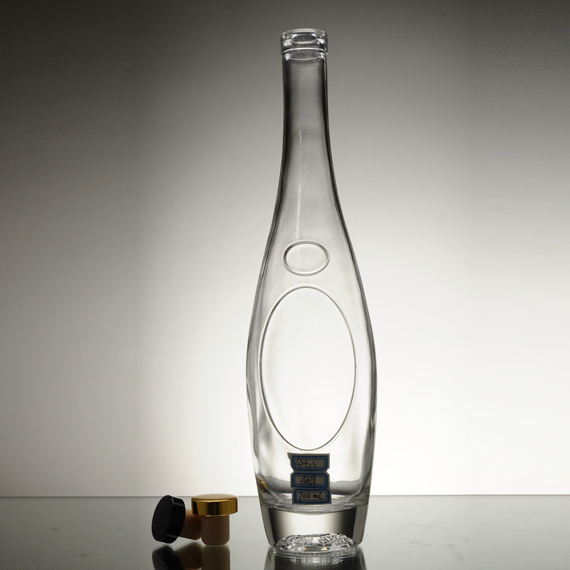 Matériau de verre à haute ciselure 750 ml Bouteille en verre Bouteilles d'huile d'olive claire Type de liège