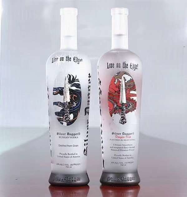 750 ml de bouteilles en verre gouala russe pour liqueur de vodka