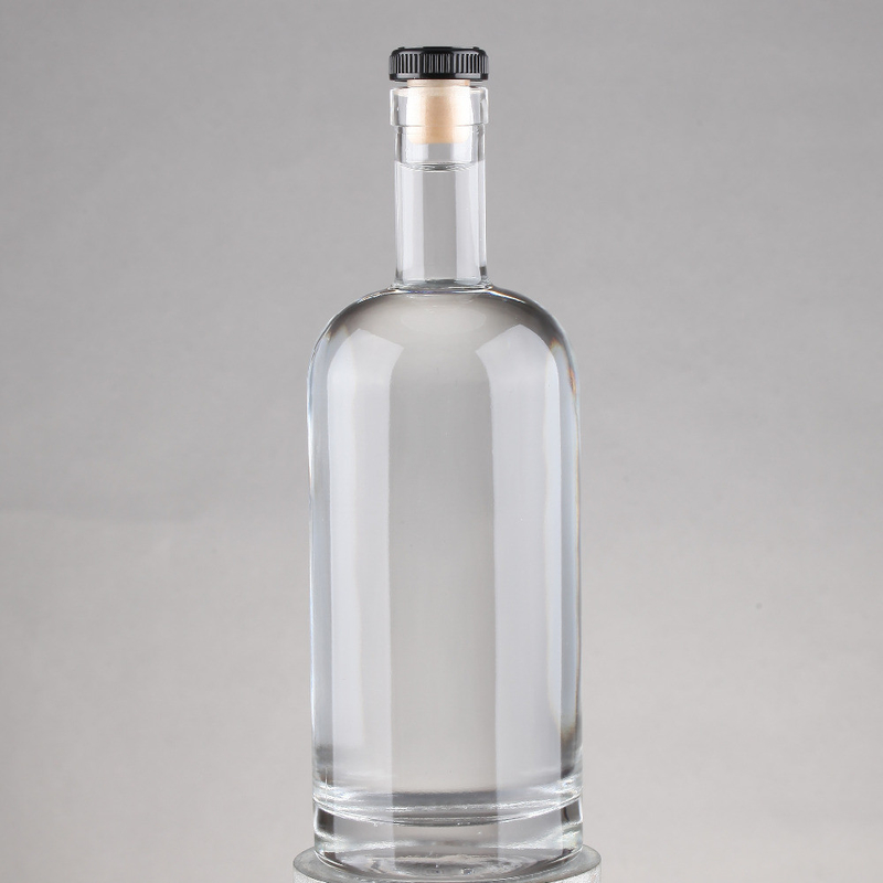 Flint Vodka Whisky Cap à liège 750 ml Bouteille de whisky en verre avec matériau à base de liège