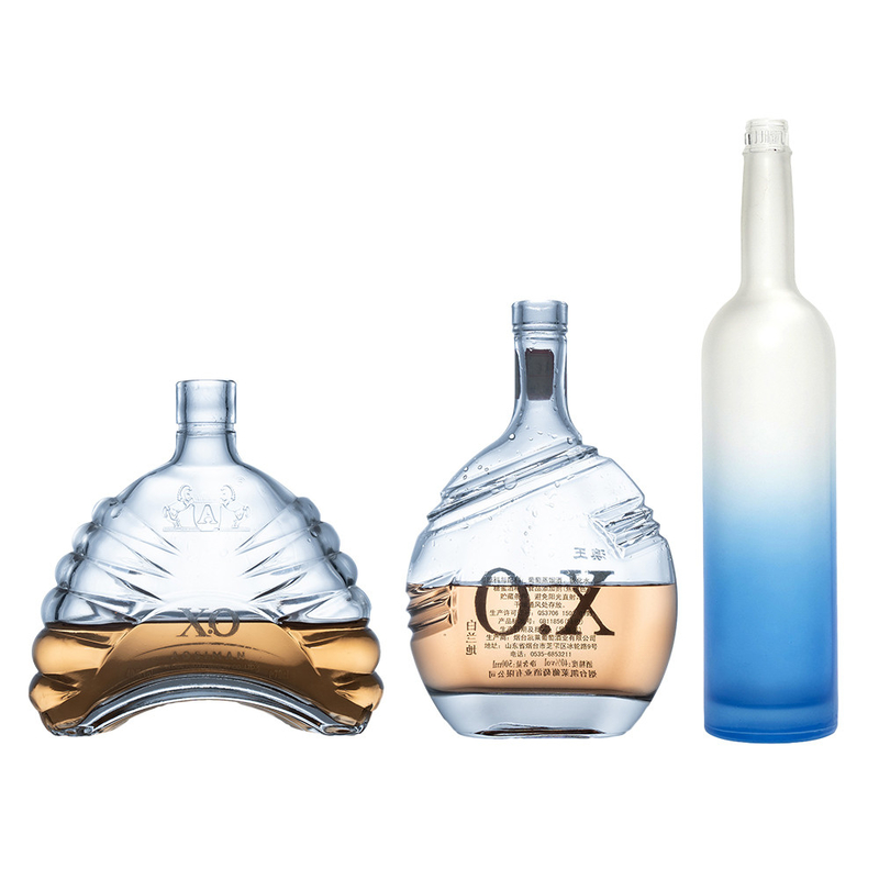 Bouteilles de verre de super-friture certifiées ISO14001 pour la fabrication de XO/brandy/whisky/vodka